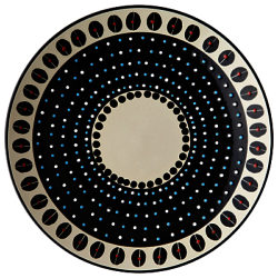 west elm Potters Workshop Dot Dinner Plate, Black/White